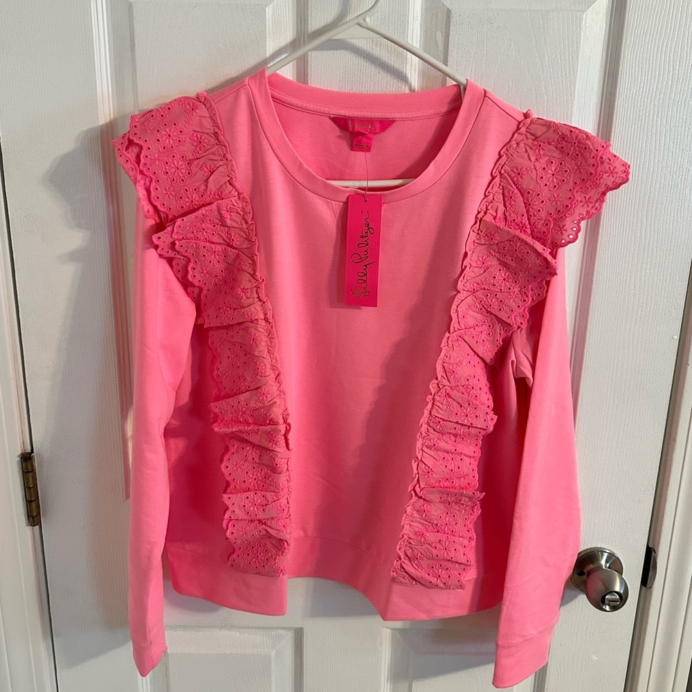 Lilly Pulitzer lightweight ruffle sweatshirt - NWT!